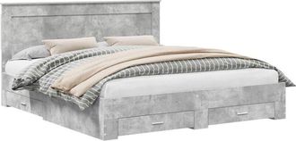 vidaXL Estructura De Cama Con Caj&oacute;n Con Cabecera Madera Contrachapada Vidaxl