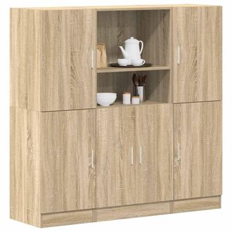 Berkfield Home 3 Piece Kitchen Cabinet Set Sonoma Oak Engineered Wood in Brown