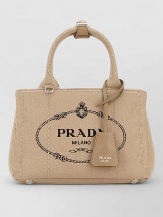 Prada canvas mini jardini&egrave;re handbag top handles
