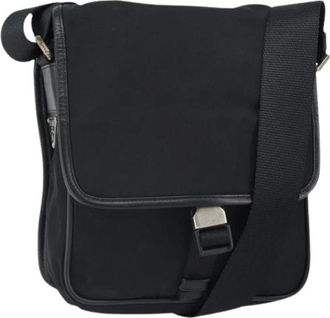 Prada Pre-owned Cross Body Bags, female, Black, Size: ONE SIZE Pre-owned Nylon Cross Body Bag
