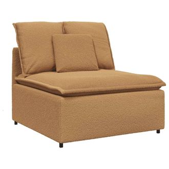 vidaXL Modulo Centrale Divano Modulare Con Cuscini Beige 100 Cm - Vidaxl