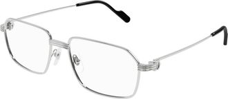 Cartier D&eacute;cor C Rechthoekig Montuur - unisex - Brillen - Grijs - 55 MM - Accessoires