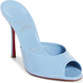 Christian Louboutin Me Dolly Peep Toe Slide Sandal in Ceruleo at Nordstrom, Size 5Us