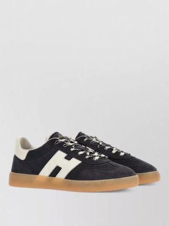 Hogan sneakers round toe contrasting rubber sole