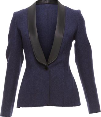 Maison Margiela Wool Blend Satin Collar Tuxedo Blazer