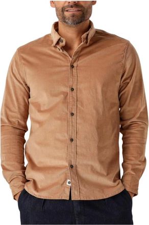 Anerkjendt Akleif Solid Cord Shirt - Heren - Casual Overhemden - Bruin - XL - Katoen - Overhemden