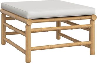 vidaXL Reposapi&eacute;s De Jard&iacute;n Bamb&uacute; Con Coj&iacute;n Gris Claro Vidaxl