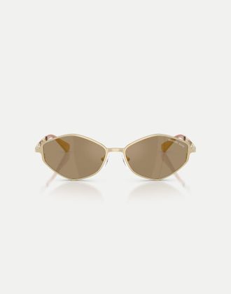Michael Kors occhiali da sole dalla forma irregolare con lenti specchiate grigie in oro chiaro