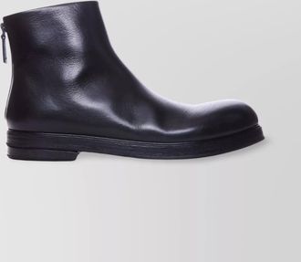 Mars&egrave;ll round toe leather ankle boots