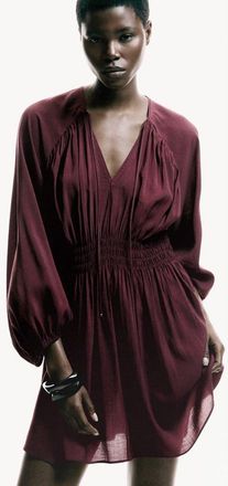 H&M Oversized tunic dress in Dark Red at Nordstrom, Size Xx-Large