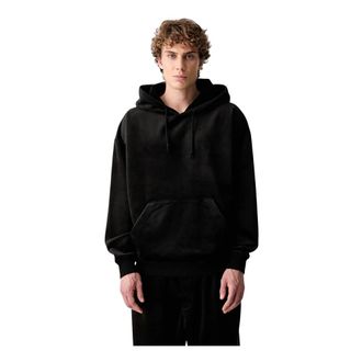 Yohji Yamamoto Hoodies & sweatvesten, Heren, Zwart, L, Polyester, Velvet Corduroy Hoodie