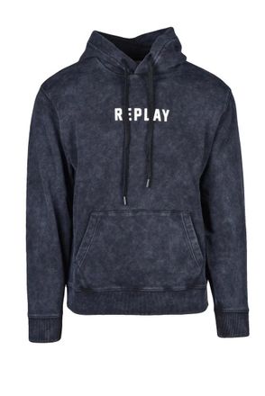 Replay Black Men Cotton Hoodie