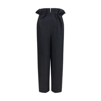 Khaite Womens Black Wool Oves Aries Casual Pants