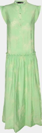 Love Moschino Green Printed Chiffon Sleeveless Maxi Dress
