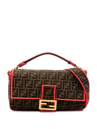Fendi 2000-2025 Large Zucca Canvas Baguette satchel - Marrone