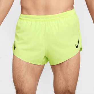 Nike Brief-Lined Running Shorts In Light Lemon Twist/black