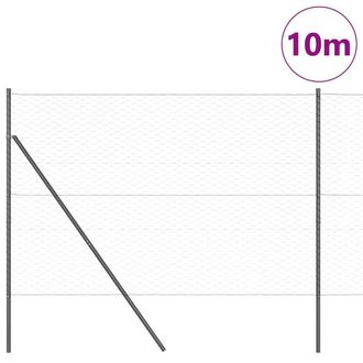 Berkfield Home Hexagon Fence Grey 1.5x10 m Steel
