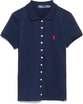 Polo Ralph Lauren Klassieke Polo Shirt Collectie - Dames - Overhemden - Blauw - M - Overhemden