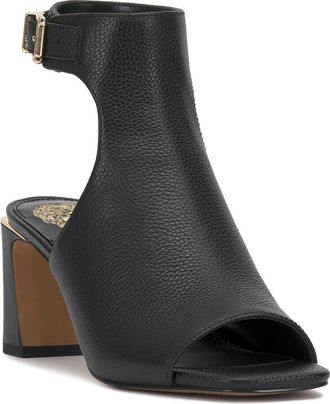 Vince Camuto Haylie Block Heel Sandal in Black Pl Souffle Lux at Nordstrom Rack, Size 6.5