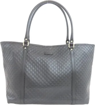 Gucci Black Leather Tote Bag (Pre-Owned)