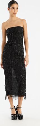 Rotate Womens Sequins Midi Tube Dress - Black Recycled Material - Size EU 40 (Womens)