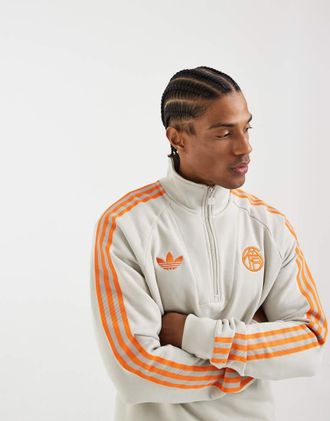 adidas adidas Performance - Fc Bayern Originals - Top beige con zip corta-Neutro