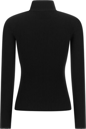 Courr&egrave;ges Ribbed Viscose with Cut-Out Sweater - Black