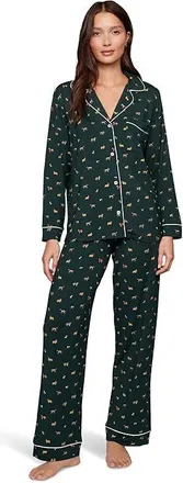 Eberjey Gisele Printed Long Pj Set Womens Pajama Sets Holiday Dogs Pine/Ivory : XL, Spandex/Modal/Jersey