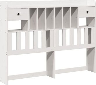 vidaXL Cabecero de cama almacenaje madera maciza pino blanco 150 cm vidaXL