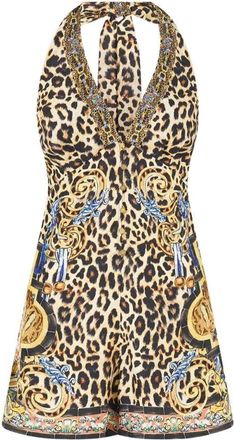 Camilla Button Front Halter Playsuit Sevillian Style - Dames - Playsuits - Veelkleurig - S - Jumpsuits & Playsuits