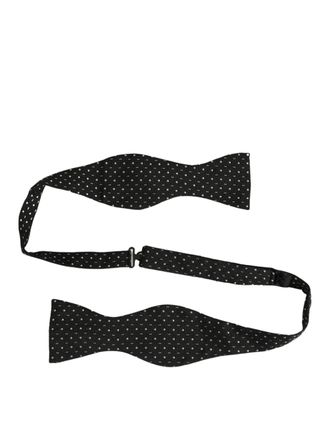 Dolce & Gabbana Polka Dot Silk Bow Tie - Black