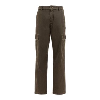 Burberry Heren, Broeken, Bruin, Maat: XL Gabardine