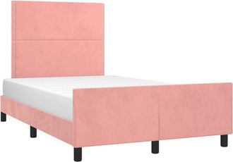 vidaXL Estructura De Cama Sin Colch&oacute;n Terciopelo Rosa 120x200 Cm Vidaxl