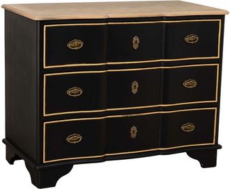 Wanderlust Deco Comoda De Madera Negra 100x50x80h Cm