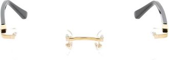 Cartier Montuurloze Zonnebril - unisex - Brillen - Zwart - ONE Size - Accessoires
