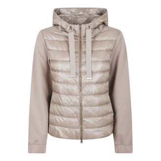 Herno Down Jackets, female, Beige, Size: 3XS White Sweatshirt Lightweight Versatile Design