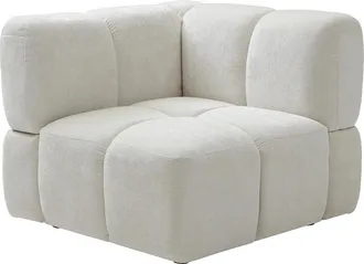 Vente-Unique Poltrona Angolare In Tessuto Testurizzato Bianco Avorio - Carlivi