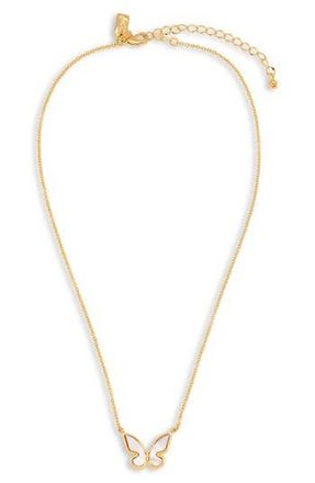Kate Spade New York mother-of-pearl butterfly pendant necklace in Mop/Gold at Nordstrom Rack