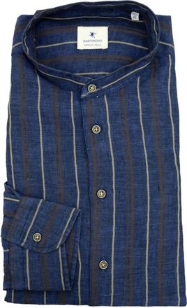 Bastoncino Heren, Overhemden, Blauw, Maat: 2XL Linnen