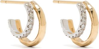 Octavia Elizabeth 18K Gold Tribute Diamond Earrings - Womens - 18kt White Gold/Diamond/18kt Yellow Gold