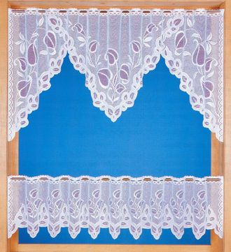 Weckbrodt-Gardinen Scheibengardine »Eva« Stangendurchzug 1 Stk. tlg. Bistro, Jacquard, floral, 2teiliges Set, Gardine, Store