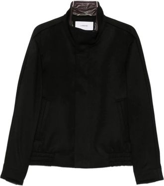 Lardini Bomberjack met hoge hals - Heren - Bomber jackets - Zwart - M - Leer - Jassen