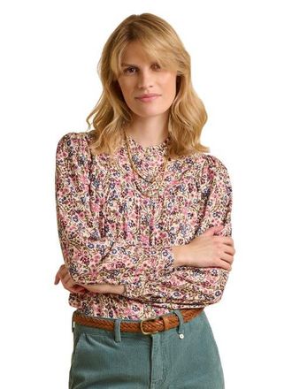 Brakeburn Ellise Long Sleeve Round Neck Shirt in Cream at Nordstrom, Size 10