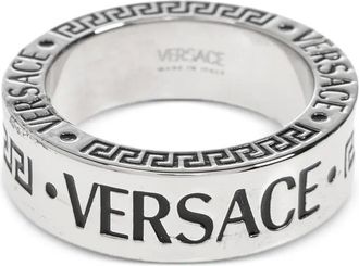 Versace Anello con logo inciso - Argento