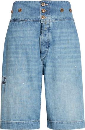 Maison Margiela Relaxed Fit Denim Bermuda Shorts in Medium Blue Vintage at Nordstrom, Size 10 Us