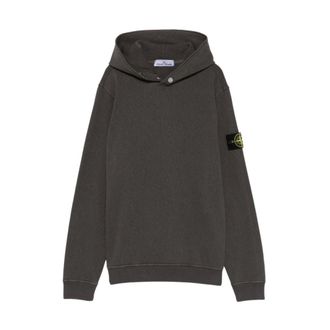 Stone Island Hoodies, male, Gray, Size: XL Cotton Hoodie