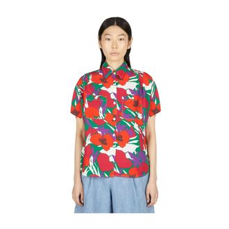 A.P.C. A.p.c., Dames, Blouses & Shirts, Rood, Maat: S Linnen
