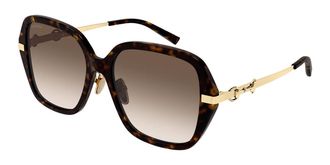 Gucci GG2055SA Asian Fit 002 Womens Sunglasses Tortoiseshell Size 57 - Free RX Lenses - Free RX Lenses