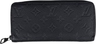 Louis Vuitton Black Leather Long Wallet (Bi-Fold) (Pre-Owned)