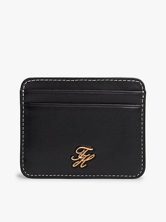 Tommy Hilfiger Logo Plaque Leather Card Holder